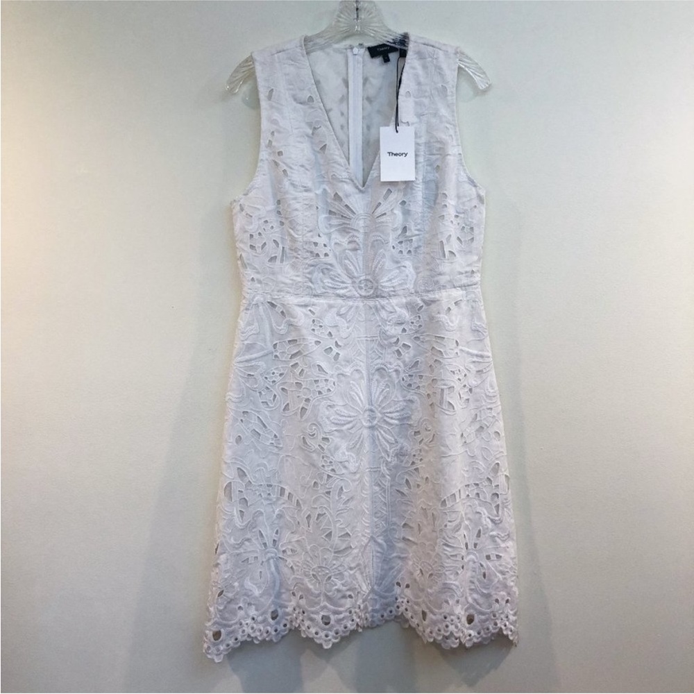 Theory Ivory Floral Lace Mini Dress